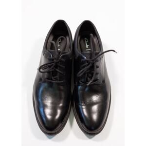 Clarks Shoes Mens size 10 Black Leather Oxford Cushion Plus